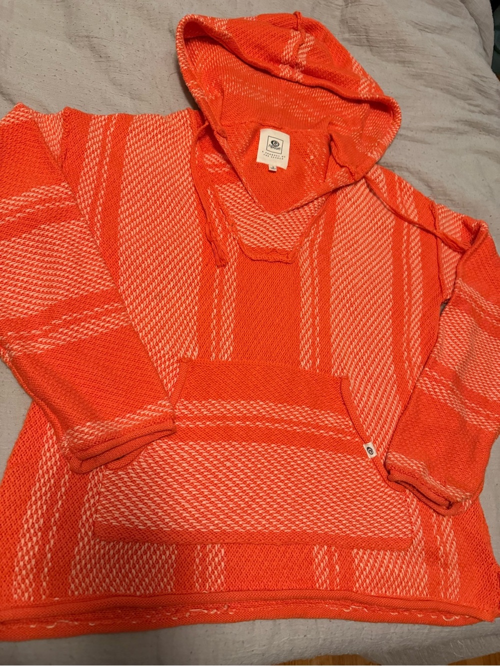 Rip Curl Orange Hooded Baja Sweater